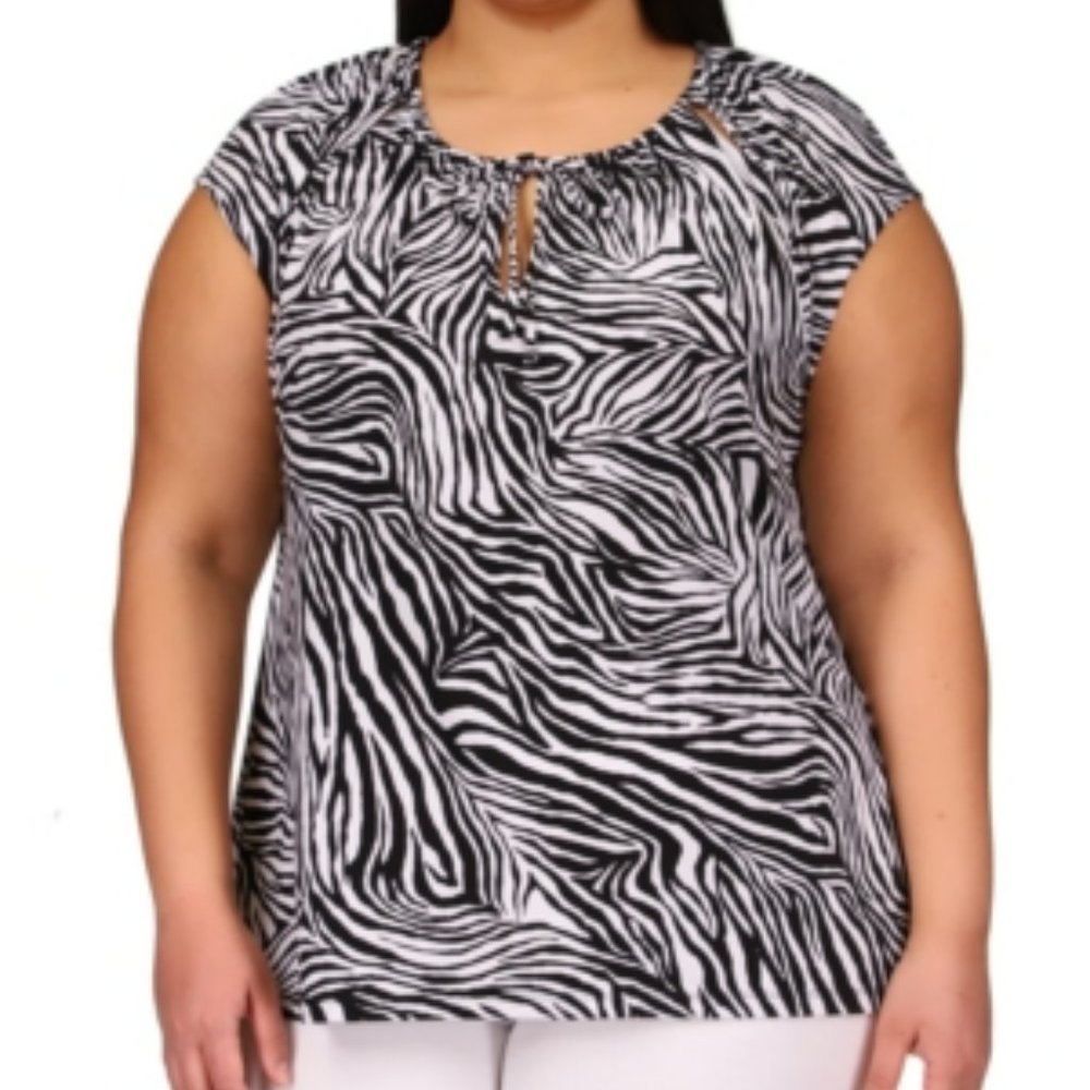Michael Michael Kors Plus Size Keyhole Neckline Top